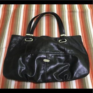 Kipling Black Leather Medium/Large Shoulder Tote